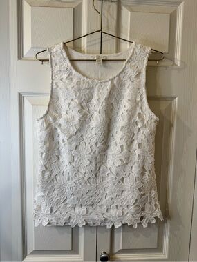 Saint Tropez West White Lace Top